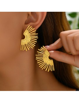 boucles evantail acier inoxydable boucles d'oreilles bijoux jewelry earings tahiti fenua shopping