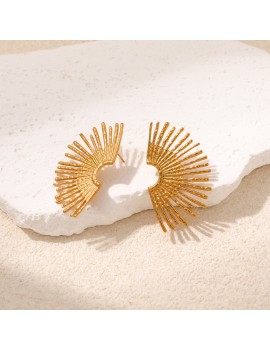 boucles evantail acier inoxydable boucles d'oreilles bijoux jewelry earings tahiti fenua shopping