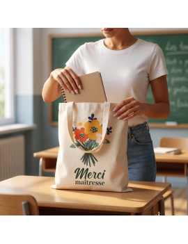 tote bag maitresse flowers idee de cadeau pour remercier la maitresse fenua shopping tahiti
