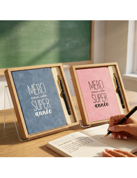 coffret notebook + stylo merci idee de cadeau merci maitresse merci maitre papeterie fenua shopping tahiti