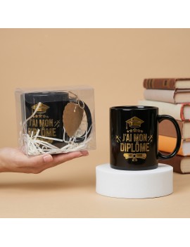 tasse j'ai mon diplome ceramique remerciement cadeau graduation tahiti fenua shopping