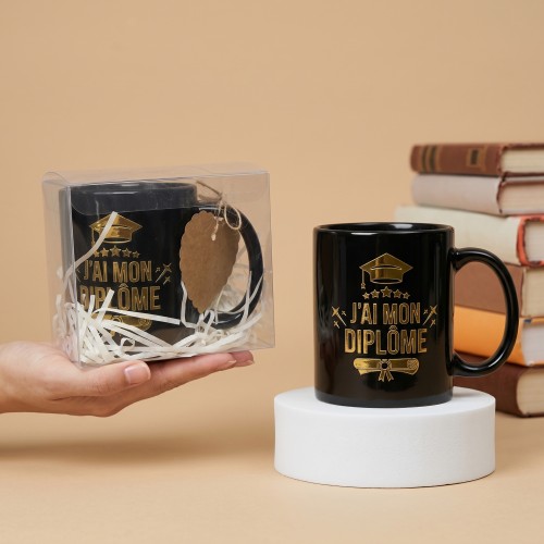 tasse j'ai mon diplome ceramique remerciement cadeau graduation tahiti fenua shopping