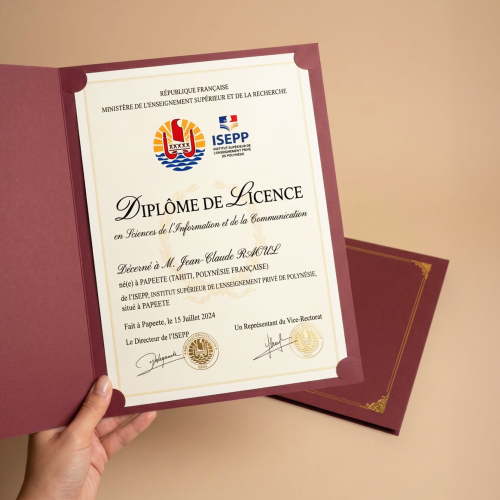 porte document diplome papier cartonné graduation tahiti fenua shopping