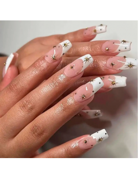 set faux ongles french sparkle glitters nail manucure fenua shopping