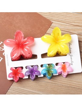 set 6 pinces hibiscus accessoire beaute tete fleur tropical tahiti fenua shopping