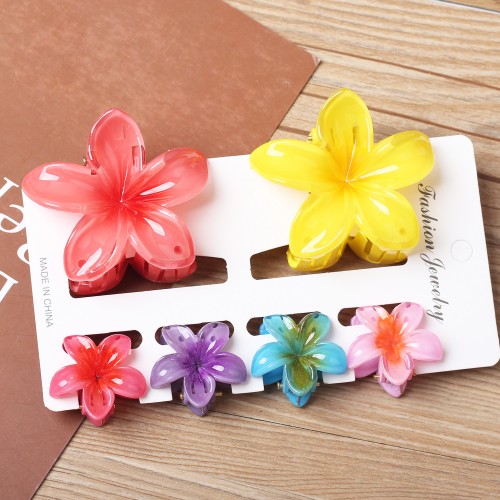 set 6 pinces hibiscus accessoire beaute tete fleur tropical tahiti fenua shopping