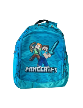 sac a dos Minecraft 43cm backpack kids enfant blue back to school ecole tahiti fenua shopping