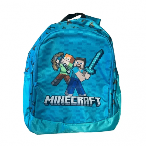 sac a dos Minecraft 43cm backpack kids enfant blue back to school ecole tahiti fenua shopping