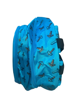 sac a dos Minecraft 43cm backpack kids enfant blue back to school ecole tahiti fenua shopping