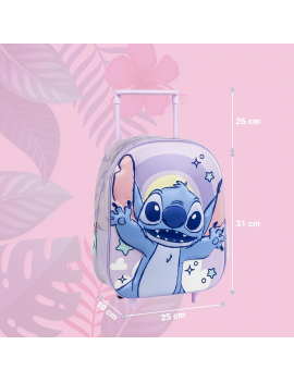 trolley sac a dos Stitch 36cm ecole back to school rangement roulette tahiti fenua shopping