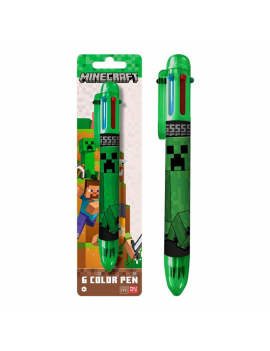 stylo 6 couleurs Minecraft papeterie pen multicolore kids enfant tahiti fenua shopping