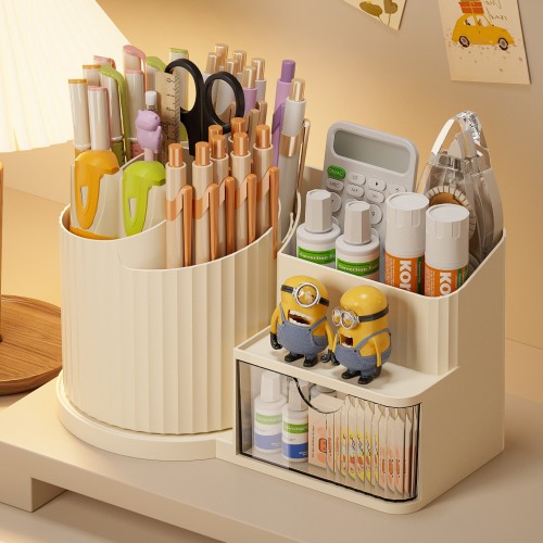 pot a crayons + tiroir 20cm rangement organisateur papeterie stylos bureau office tahiti fenua shopping