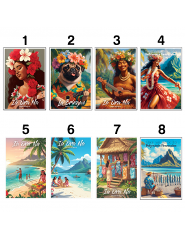magnets polynésie différents motifs tahiti frigo déco maison cadeaux touriste fenua shopping