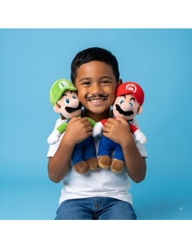 peluche Mario 30cm nintendo luigi licence officielle plush coussin doux enfant kids tahiti fenua shopping
