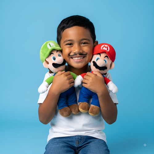 peluche Mario 30cm nintendo luigi licence officielle plush coussin doux enfant kids tahiti fenua shopping