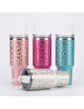 tumbler léopard irisée isotherme acier color bottle mug tahiti fenua shopping