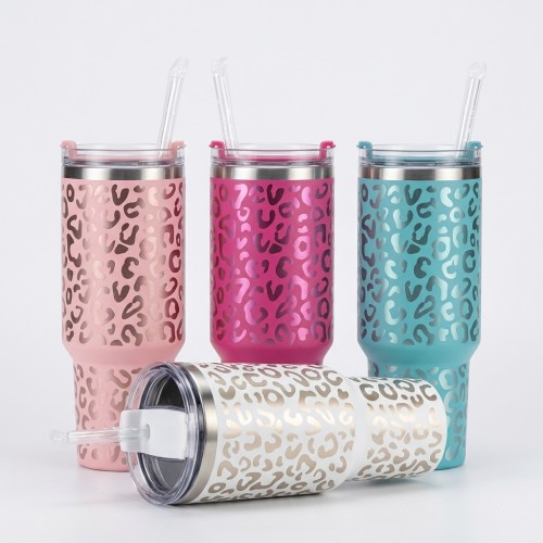 tumbler léopard irisée isotherme acier color bottle mug tahiti fenua shopping