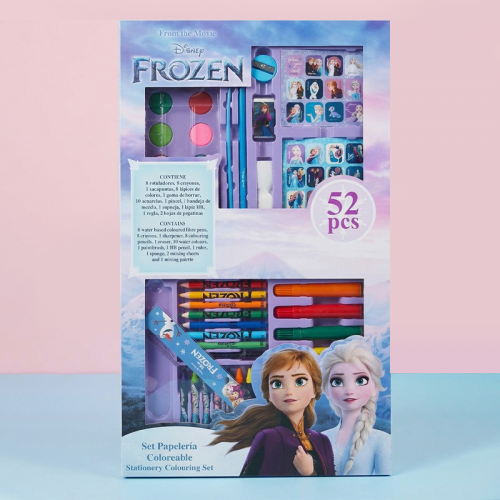 mallette coloriage frozen 52 pièces feutres peinture papeterie scolaire fille
