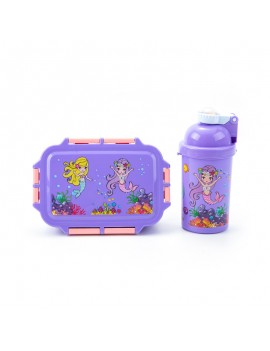 set lunch box + bouteille color block print vaisselle kids enfant repas rangement tahiti fenua shopping