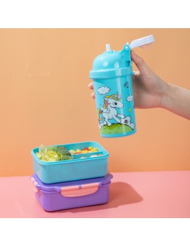 set lunch box + bouteille color block print vaisselle kids enfant repas rangement tahiti fenua shopping