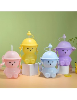 gourde ourson chapeau paille 700ml PVC enfant kids bear color boisson vaisselle tahiti Fenua shopping