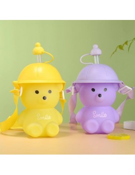 gourde ourson chapeau paille 700ml PVC enfant kids bear color boisson vaisselle tahiti Fenua shopping