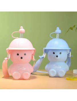 gourde ourson chapeau paille 700ml PVC enfant kids bear color boisson vaisselle tahiti Fenua shopping
