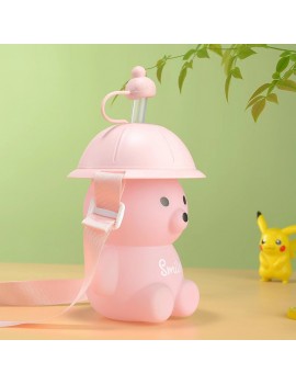 gourde ourson chapeau paille 700ml PVC enfant kids bear color boisson vaisselle tahiti Fenua shopping