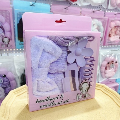 set bandeau + poignee eponge + 5 accessoires cheveux box bien être routine beauté tahiti Fenua shopping