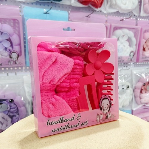 set bandeau + poignee eponge + 5 accessoires cheveux box bien être routine beauté tahiti Fenua shopping