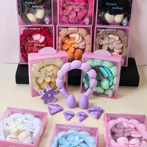 set serre tete make up 7 pieces flower box beaute bien etre routine tahiti Fenua shopping