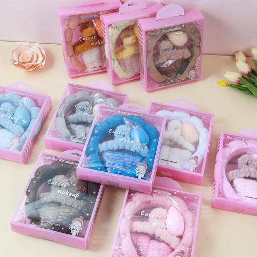 set serre tete make up 5 pieces fluffy bien etre box beaute tahiti fenua shopping