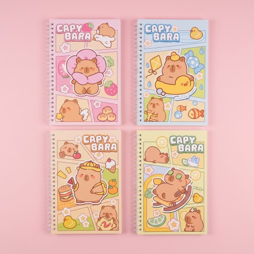notebook spiral A5 capybara BD papeterie cute castor notes tahiti fenua shopping