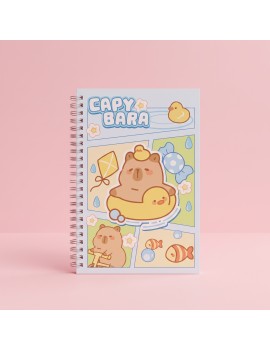 notebook spiral A5 capybara BD papeterie cute castor notes tahiti fenua shopping