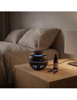 diffuseur arome rond wood led air frais maison ambiance gadget utile pratique tahiti fenua shopping