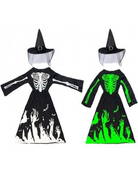 robe squelette phosphorescente déguisement costume fenua shopping kids halloween