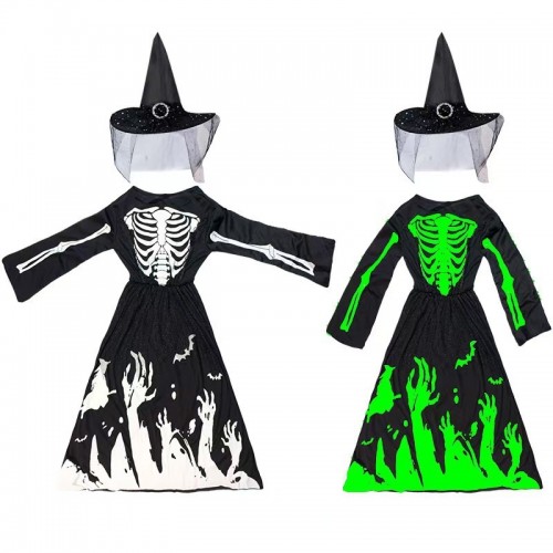 robe squelette phosphorescente déguisement costume fenua shopping kids halloween