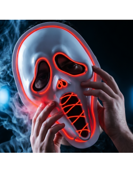 masque scream light halloween fete mask accessoire peur tueur lumineux tahiti fenua shopping