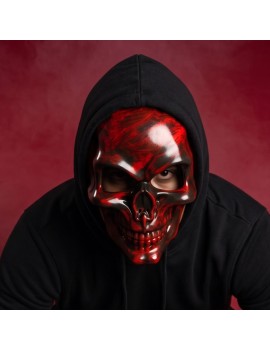masque skull red halloween mask accessoire peur terrifiant fete tahiti fenua shopping
