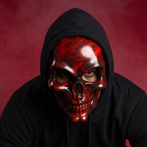 masque skull red halloween mask accessoire peur terrifiant fete tahiti fenua shopping
