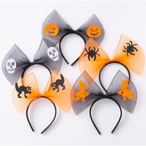 serre tete nœud tulle halloween accessoire citrouille skull headband hair cheveux tahiti fenua shopping