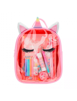 set sac papeterie stylo accessoires notebook chat licorne unicorn ecole school enfant kids fenua shopping nouvelle calédonie