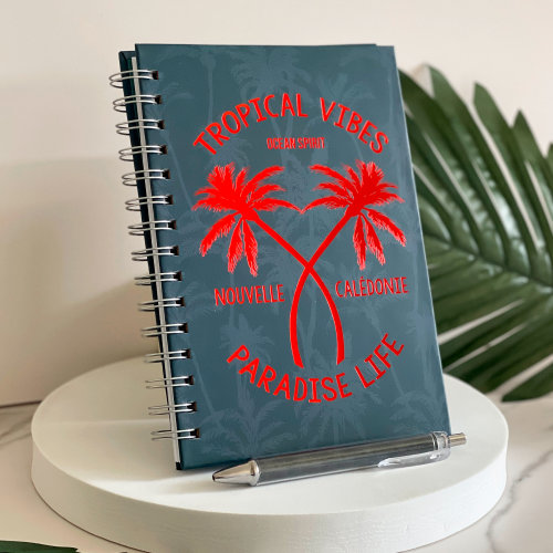 coffret notebook papeterie carnet cahier calepin stylo tropical vibes brillant shinny fenua shopping nouvelle calédonie