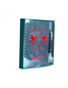 coffret notebook papeterie carnet cahier calepin stylo tropical vibes brillant shinny fenua shopping nouvelle calédonie