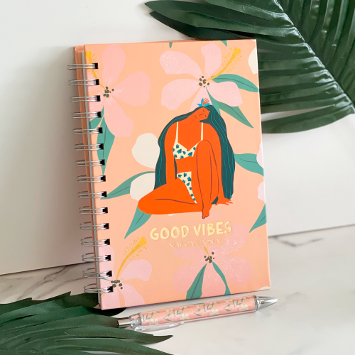 coffret notebook good vibes new caledonia noumea hibiscus carnet stylo fenua shopping nouvelle caledonie