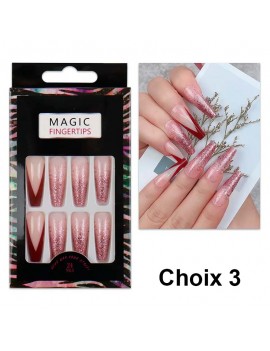 set faux ongles glitters manucure pink gold ballerina nc nouvelle calédonie fenua shopping