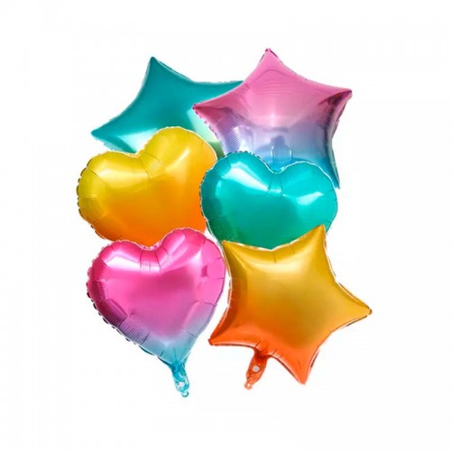 set ballons rainbow étoile coeur coloré décoration fête nc fenua shopping