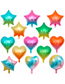 set ballons rainbow étoile coeur coloré décoration fête nc fenua shopping