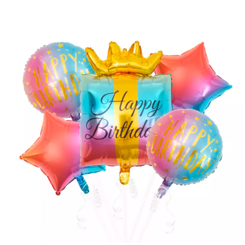set ballons anniversaire rainbow happy birthday cadeau décoration nc fenua shopping