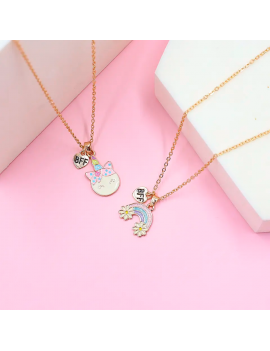 collier set best friend meilleur ami bijoux amitié rainbow arc en ciel nc fenua shopping